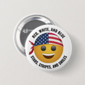 Amerikaanse emoji gezicht ronde button 5,7 cm (Voorkant /achterkant)