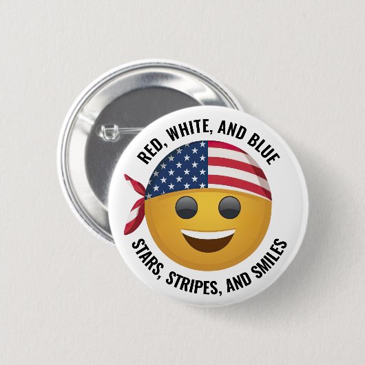 Amerikaanse emoji gezicht ronde button 5,7 cm (Voorkant /achterkant)