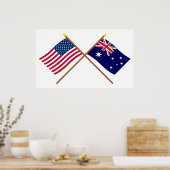 Amerikaanse en Australische getijdenvlaggen Poster (Keuken)