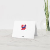 Amerikaanse en Australische vlaggenharten Bedankkaart (Achterkant)