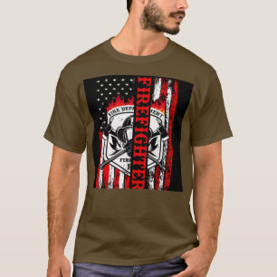 Amerikaanse en brandweerlieden t-shirt