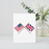 Amerikaanse en Britse Kroatische vlaggen Briefkaart (Staand voorkant)