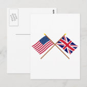 Amerikaanse en Britse Kroatische vlaggen Briefkaart (Voorkant / Achterkant)