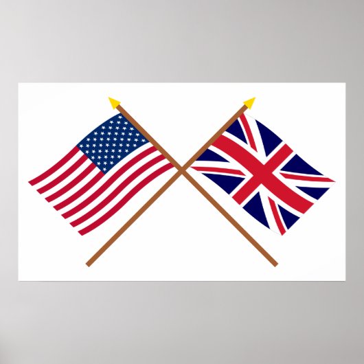 Amerikaanse en Britse Kroatische vlaggen Poster (Voorkant)