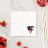 Amerikaanse en Britse vlag harten Servetten (Insitu)