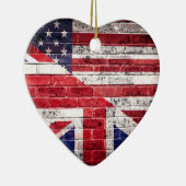 Amerikaanse en Britse vlag. Keramisch Ornament (Rechts)