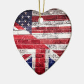 Amerikaanse en Britse vlag. Keramisch Ornament (Links)