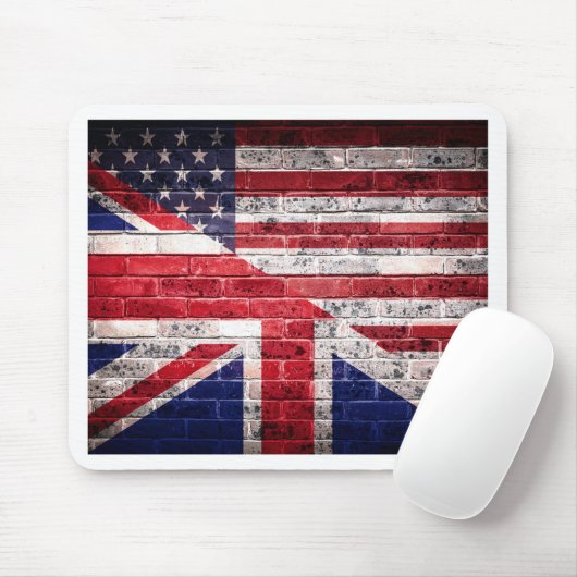 Amerikaanse en Britse vlag. Muismat (Met muis)