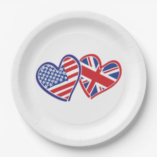 Amerikaanse en Britse vlag Papieren Bordje