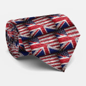 Amerikaanse en Britse vlag. Stropdas (Opgerold)