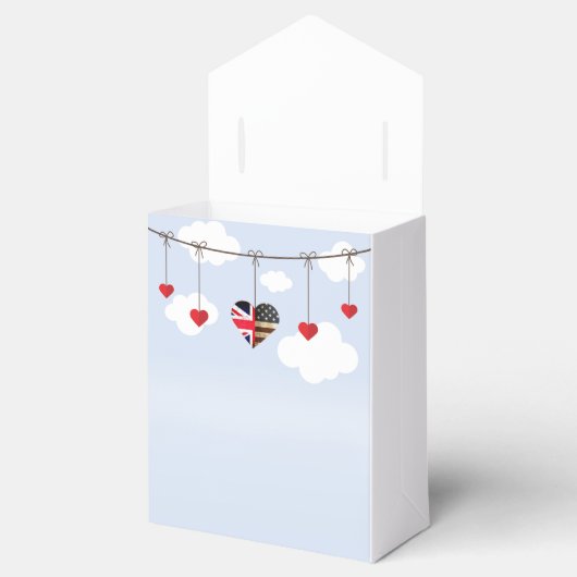 Amerikaanse en Britse vlaggen, Heart Royal Wedding Bedankdoosjes (Geopend)