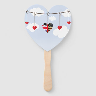 Amerikaanse en Britse vlaggen, Heart Royal Wedding Handwaaier
