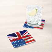 Amerikaanse en Britse vlaggen, Royal Wedding Kartonnen Onderzetters (Insitu)