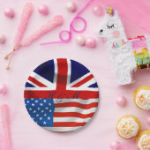 Amerikaanse en Britse vlaggen, Royal Wedding Papieren Bordje (Feest)