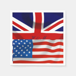 Amerikaanse en Britse vlaggen, Royal Wedding Servetten