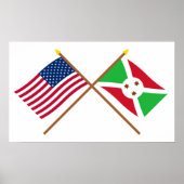 Amerikaanse en Burundi Crossed Flags Poster (Voorkant)