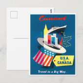 Amerikaanse en Canadese briefkaart van vintage (Voorkant / Achterkant)