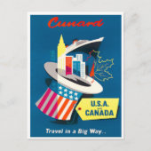 Amerikaanse en Canadese briefkaart van vintage (Voorkant)
