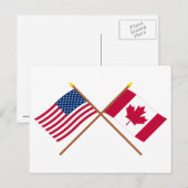 Amerikaanse en Canadese gekruiste vlaggen Briefkaart (Voorkant / Achterkant)
