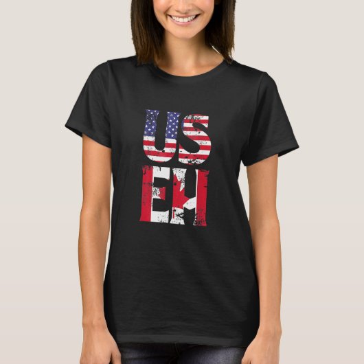 Amerikaanse en Canadese meme citaat T-shirt (Voorkant)