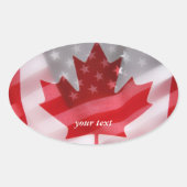Amerikaanse en Canadese vlaggen Ovale Sticker (Voorkant)