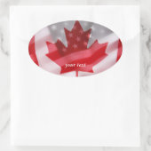 Amerikaanse en Canadese vlaggen Ovale Sticker (Tas)