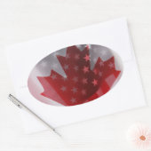 Amerikaanse en Canadese vlaggen ovale stickers (Envelop)