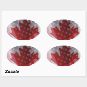 Amerikaanse en Canadese vlaggen ovale stickers (Vel)