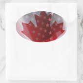 Amerikaanse en Canadese vlaggen ovale stickers (Tas)