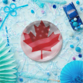 Amerikaanse en Canadese vlaggen Papieren Bordje (Feest)