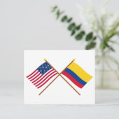 Amerikaanse en Colombiaanse gekruiste vlaggen Briefkaart (Staand voorkant)