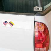 Amerikaanse en Colombiaanse gekruiste vlaggen Bumpersticker (Op Truck)