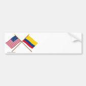 Amerikaanse en Colombiaanse gekruiste vlaggen Bumpersticker (Voorkant)