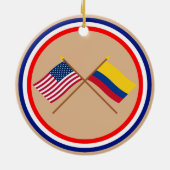 Amerikaanse en Colombiaanse gekruiste vlaggen Keramisch Ornament (Achterkant)