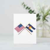 Amerikaanse en Colorado Crossed Flags Briefkaart (Staand voorkant)