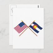 Amerikaanse en Colorado Crossed Flags Briefkaart (Voorkant / Achterkant)
