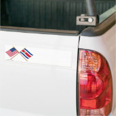 Amerikaanse en Costa Rica Crossed Flags Bumpersticker (Op Truck)