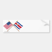 Amerikaanse en Costa Rica Crossed Flags Bumpersticker (Voorkant)