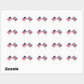 Amerikaanse en Costa Rica Crossed Flags Ronde Sticker (Vel)