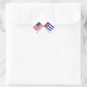 Amerikaanse en Cubaanse gekruiste vlaggen Ronde Sticker (Tas)