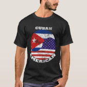 Amerikaanse en Cubaanse vlag halve Cubaanse helft  T-shirt (Voorkant)