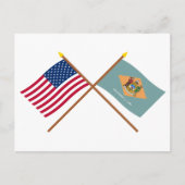 Amerikaanse en Delaware Crossed Flags Briefkaart (Voorkant)