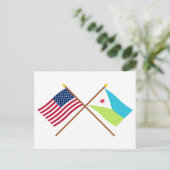 Amerikaanse en Djibouti Crossed Flags Briefkaart (Staand voorkant)