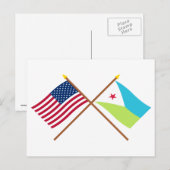 Amerikaanse en Djibouti Crossed Flags Briefkaart (Voorkant / Achterkant)