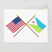 Amerikaanse en Djibouti Crossed Flags Briefkaart (Voorkant)