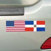 Amerikaanse en Dominicaanse Bumpersticker (Op auto)