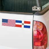 Amerikaanse en Dominicaanse Bumpersticker (Op Truck)