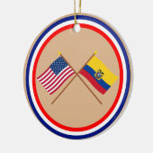 Amerikaanse en Ecuador Kroatische vlaggen Keramisch Ornament (Links)