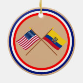 Amerikaanse en Ecuador Kroatische vlaggen Keramisch Ornament (Achterkant)