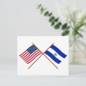 Amerikaanse en El Salvador-krossed-vlaggen Briefkaart (Staand voorkant)